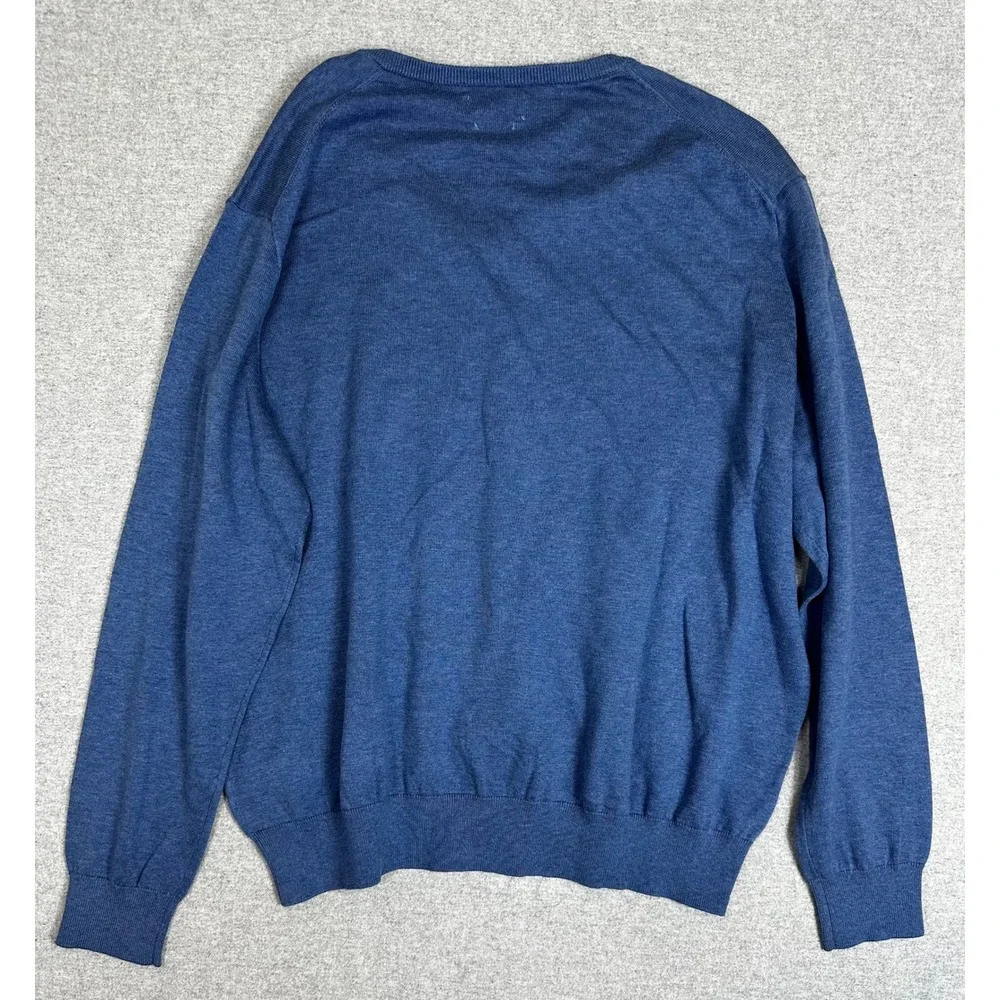 Polo Ralph Lauren V-Neck Sweater Mens XXL Blue Pima Cotton Pony Logo NWOT